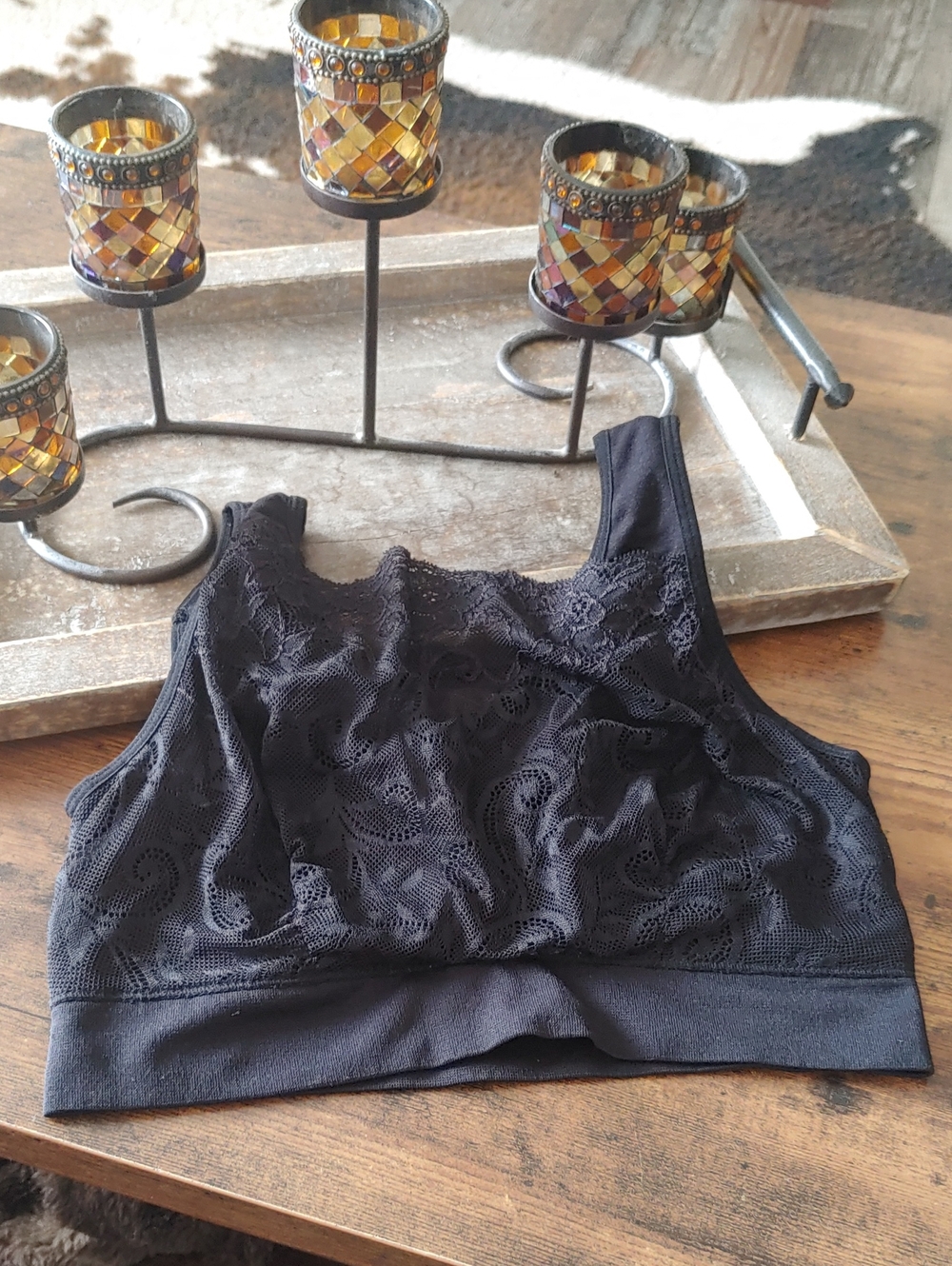 Milanabra 2X Super Sexy Black Lace Padded Bralette